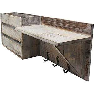 Wooden storage rack Rustic holder  ChasBete Rustic Key Holder for Wall Decorative  Entryway Shelf with Hooks