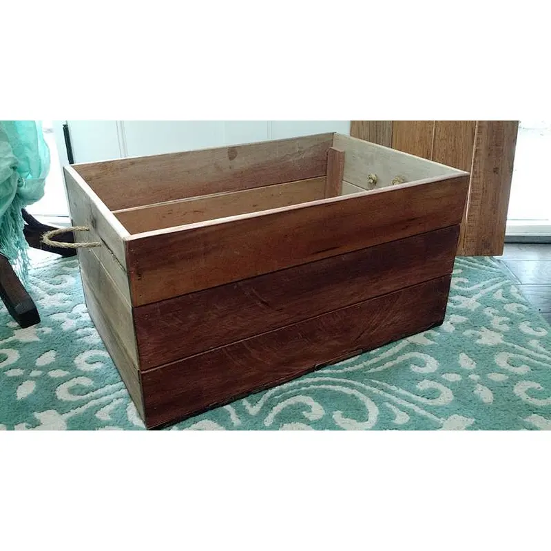Rustic style boutique square storage wooden  box with lid