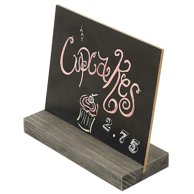Rustic Chalk Board Sign with Wood Stand for Wedding Decorations Signs Labels