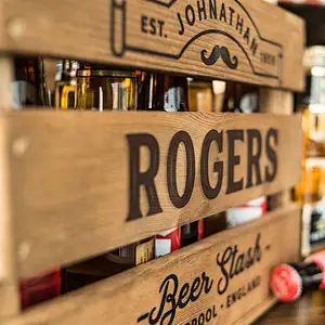 Personalised Rustic Wooden Beer Crate Wine Crate Box