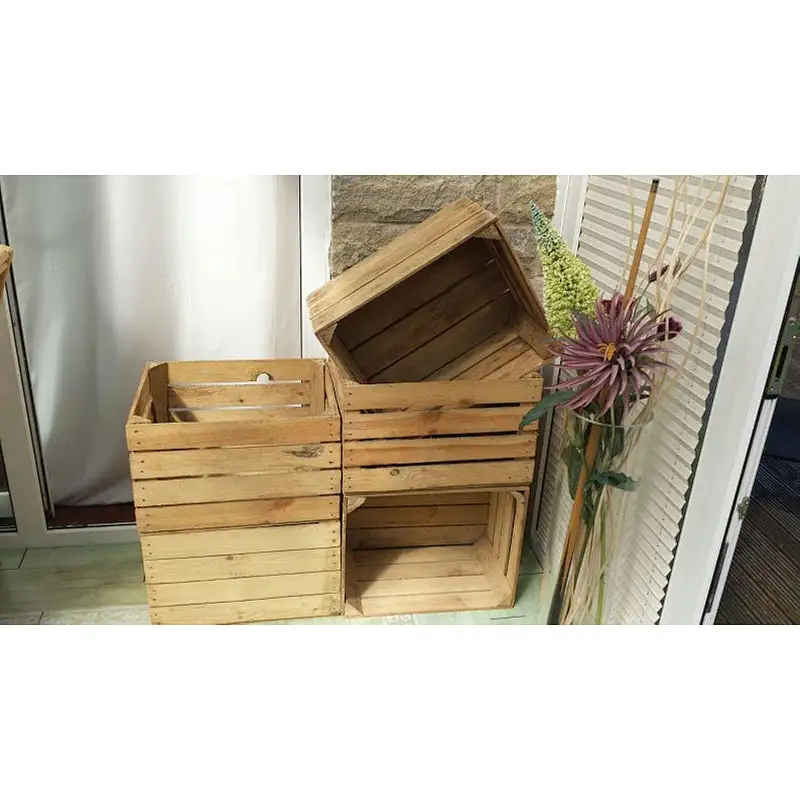 Beautiful Wooden Crates Storage Box Fruit Crates Box Shabby Chic x 1