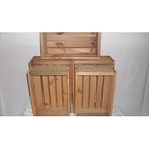 Custom Rustic Wood Box Crates 2 Sets Of 4 Made In China