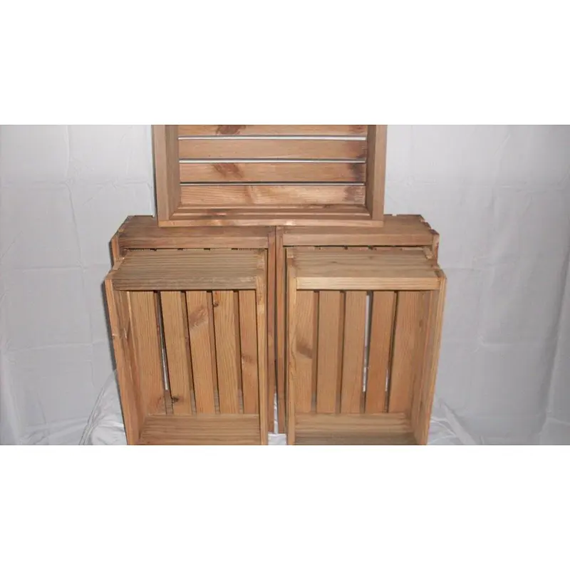 Custom Rustic Wood Box Crates 2 Sets Of 4 Made In China