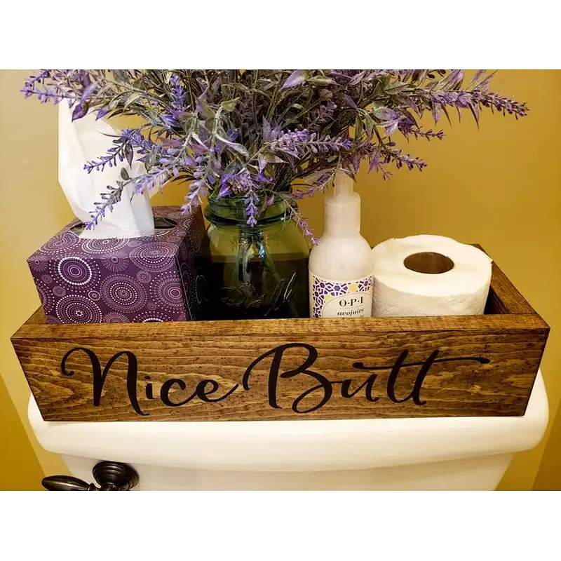 Nice Butt Bathroom Box Toilet Storage Box Toilet Paper Storage Back of Toilet Box