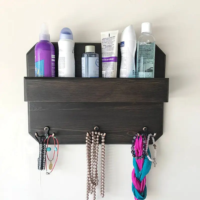 Rustic book shelf wooden wall mounted wall shelf decorations wall mounted storage shelf
