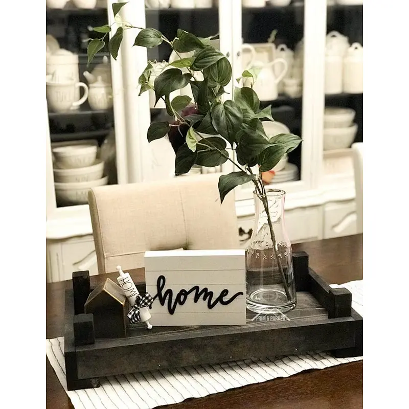 Huge Wood Stand Modern Farmhouse Decor Wooden Tray Serving Wholesale Wood Trays Wood Veneer Bed Tray Wooden Ottoman Tray