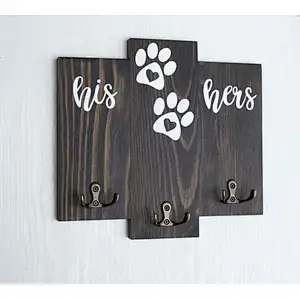 2020 popular key holder for wall dog  his hers dogkey and leash holder