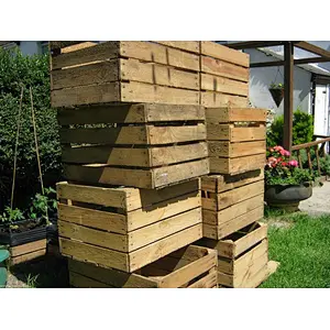 Rustic personalized customized Home decoration unfinished wholesale cheaper big 3 x Vintage Rustic European Wooden Apple Crates
