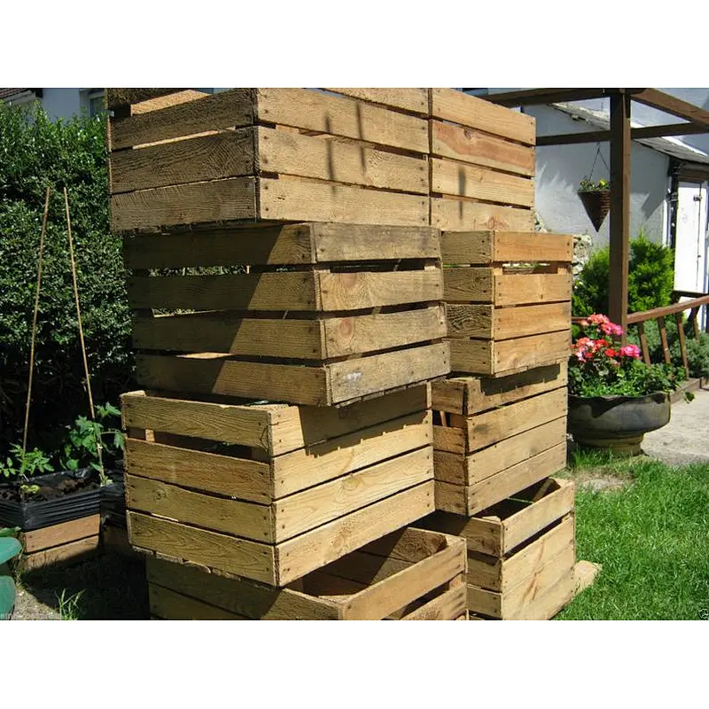 Rustic personalized customized Home decoration unfinished wholesale cheaper big 3 x Vintage Rustic European Wooden Apple Crates