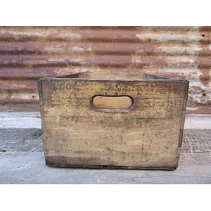 Antique wood and tin wooden box