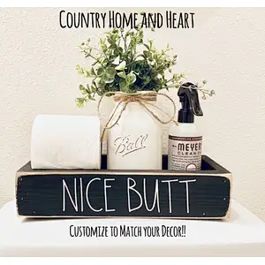 Nice buttToilet Tray Bathroom Decor toilet storage paper caddy wood box