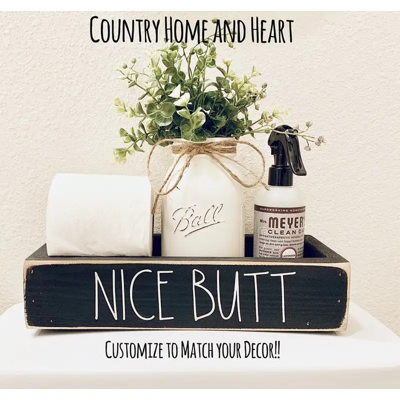 Nice buttToilet Tray Bathroom Decor toilet storage paper caddy wood box