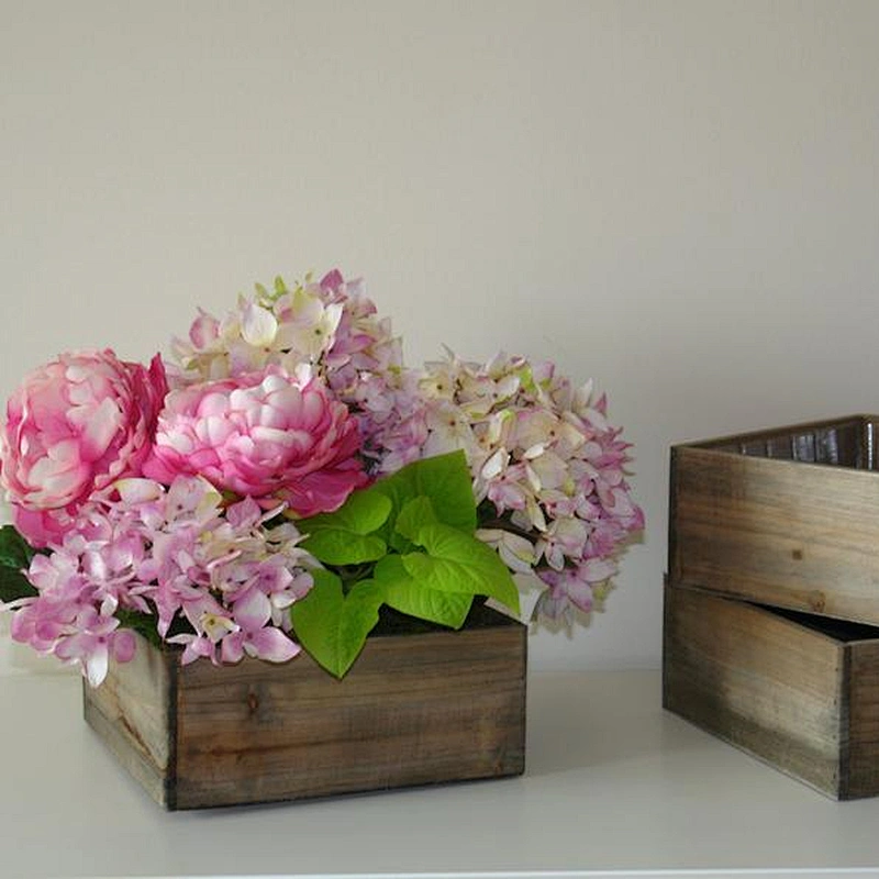 Wooden planter flower pot