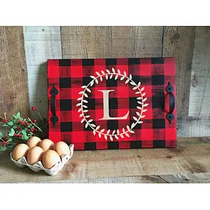 Personalized Serving Wood Tray,Hot Chocolate Bar,Christmas ,Wedding Gift,Breakfast
