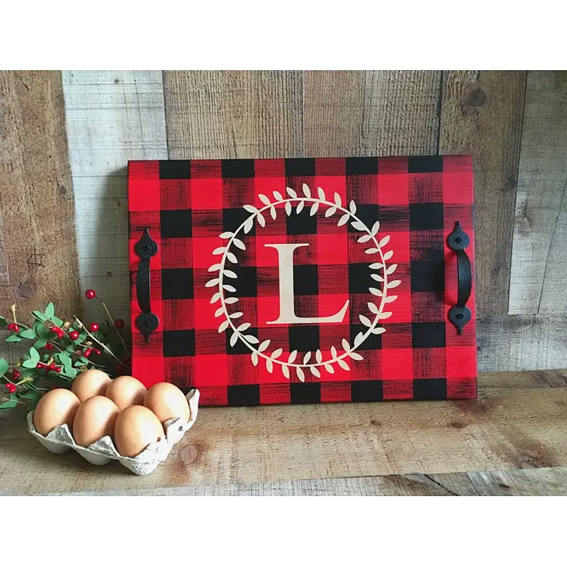 Personalized Serving Wood Tray,Hot Chocolate Bar,Christmas ,Wedding Gift,Breakfast