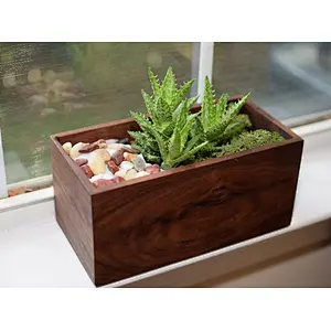 Wood Planter Box for Succulents - Handmade Natural Wood Box - Housewarming Gift - Wedding Gift - Mason Jar Holder - Centerpiece