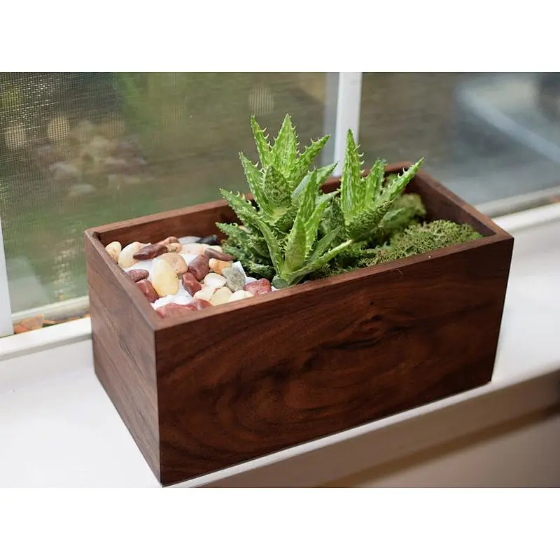 Wood Planter Box for Succulents - Handmade Natural Wood Box - Housewarming Gift - Wedding Gift - Mason Jar Holder - Centerpiece