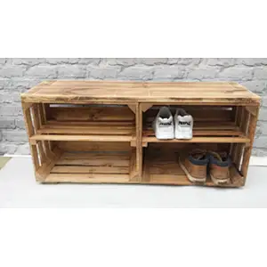 wooden shoe rack .shelving display with  Rural retro minimalist version