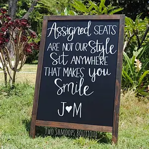 Chalkboard Easel - Wedding Chalkboard Sign   Sidewalk Chalkboard Wedding Sign Wooden sign