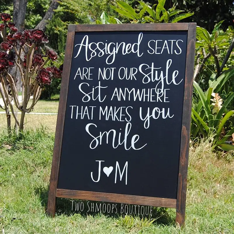 Chalkboard Easel - Wedding Chalkboard Sign   Sidewalk Chalkboard Wedding Sign Wooden sign