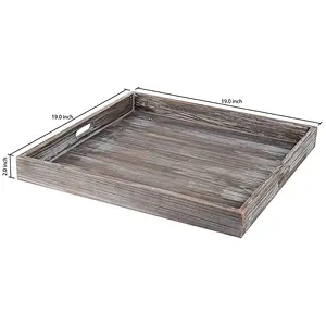 Serving wooden tray  wooden ottoman tray
