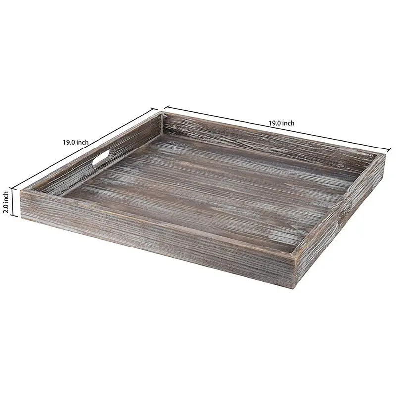 Serving wooden tray  wooden ottoman tray