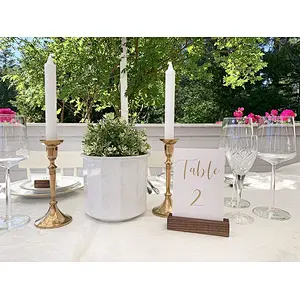 Rustic Acrylic Sign Holders Wood Table Numbers Display Stands  Place Card Holder, Perfect for Retail Shop Wedding Part