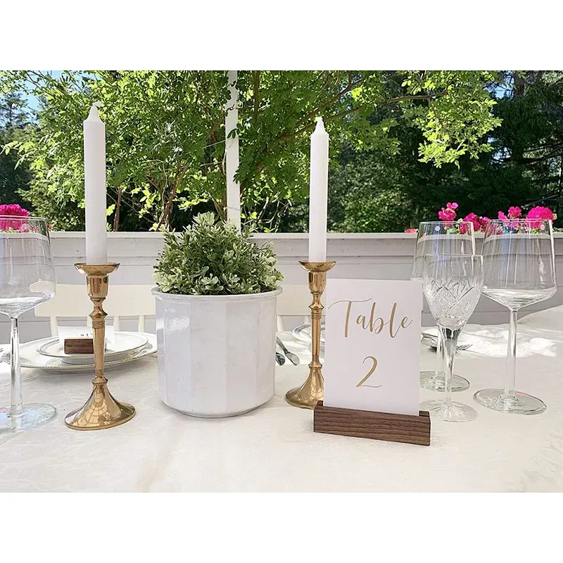 Rustic Acrylic Sign Holders Wood Table Numbers Display Stands  Place Card Holder, Perfect for Retail Shop Wedding Part