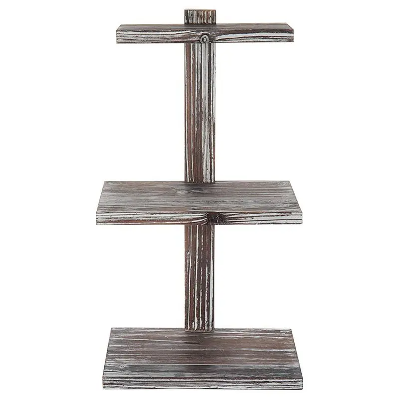 1-Inch 3-Tier Torched Wood Dessert & Pastry Stand