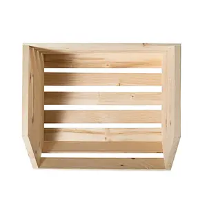 Fruit Vegetable Wood Storage Wood Crate (2-Pack) For Sale
