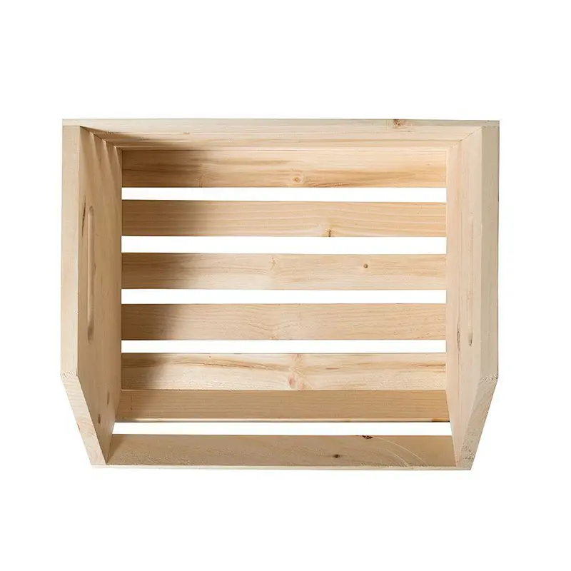 Fruit Vegetable Wood Storage Wood Crate (2-Pack) For Sale