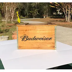 Antique Budweiser Beer Crate, Vintage Budweiser Wood Box with  slide lid