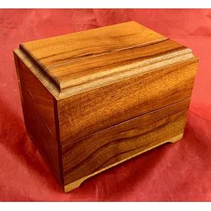 Wood Recipe Box Cards & Dividers Sliding Dovetail Corners Slot Vintage
