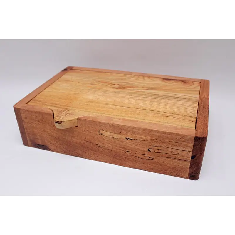 Vintage rustic wooden boutique ring box