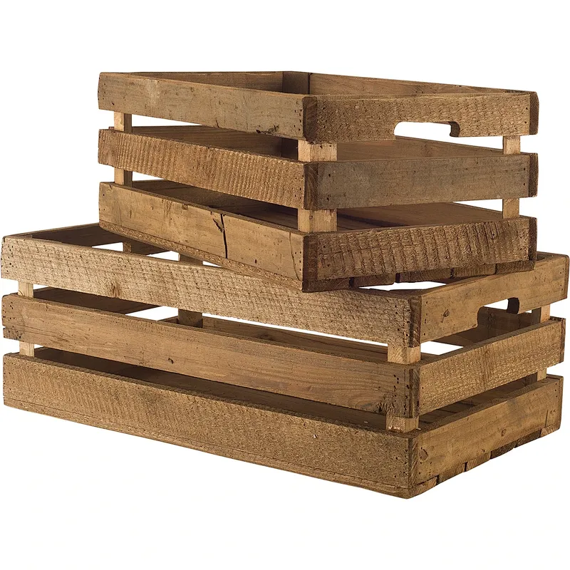 2019-Advertising crate, garden crate,Wooden Decorative Boxes (Set of 2)