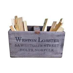 Farmhouse Decor Rustic Wooden Storage Box wood Crate Wooden Hamper Box