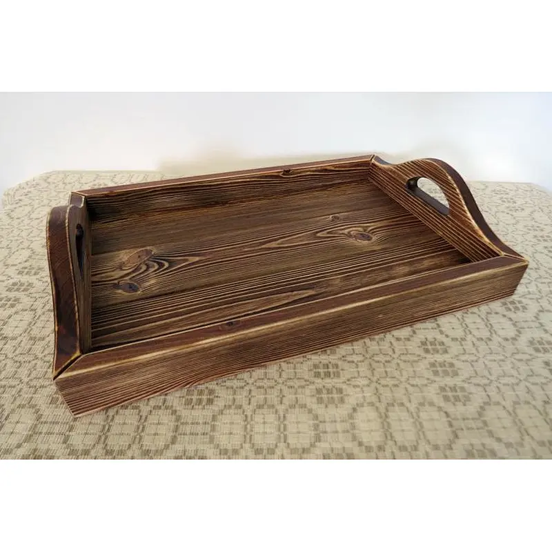 Nordic rustic handmade wooden ceremonial tray