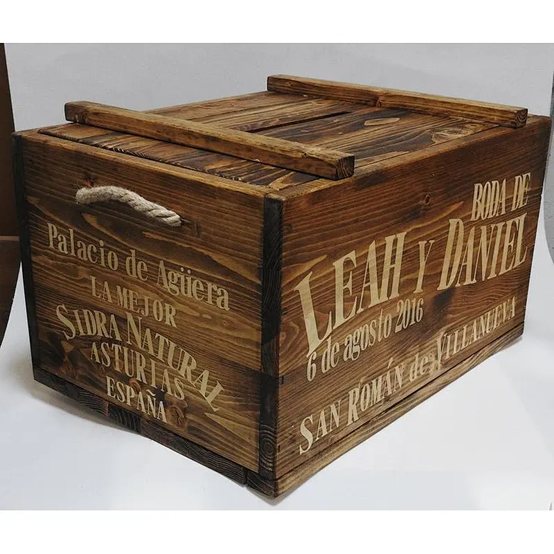 Rustic home decoration personalized customized cheaper wholesale  Retro wedding card mail box  and crates with cover plate2020