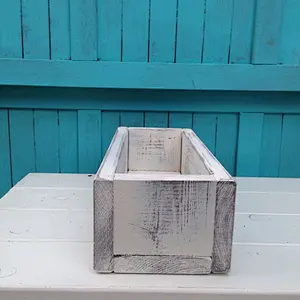 Wood Planter Box5 Inch Square Rustic Barn Wood Plastic Liner Garden Centerpiece Display Wedding Flowers Holder