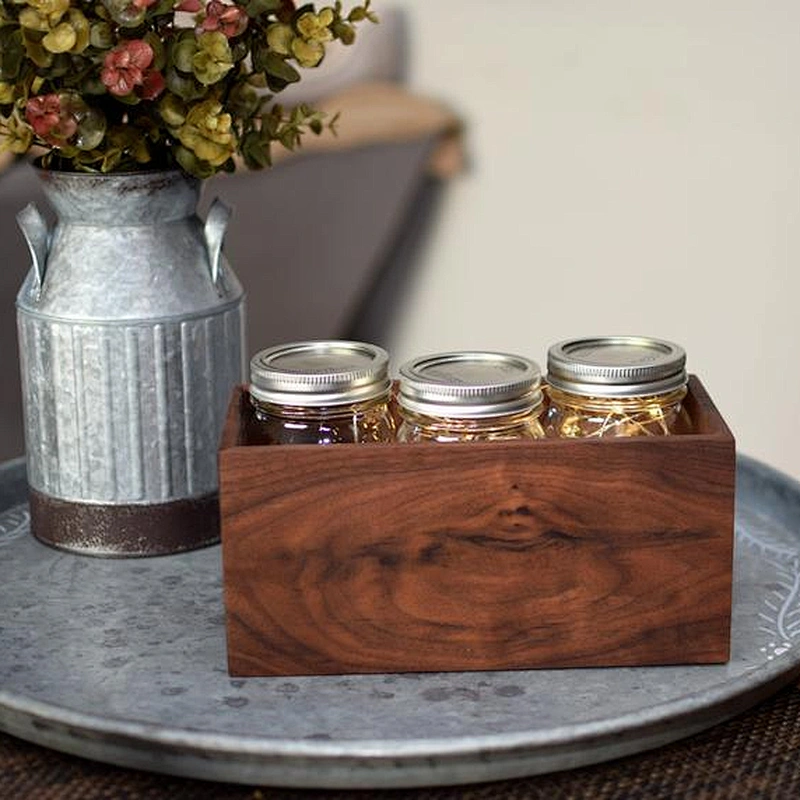 Wood Planter Box for Succulents - Handmade Natural Wood Box - Housewarming Gift - Wedding Gift - Mason Jar Holder - Centerpiece
