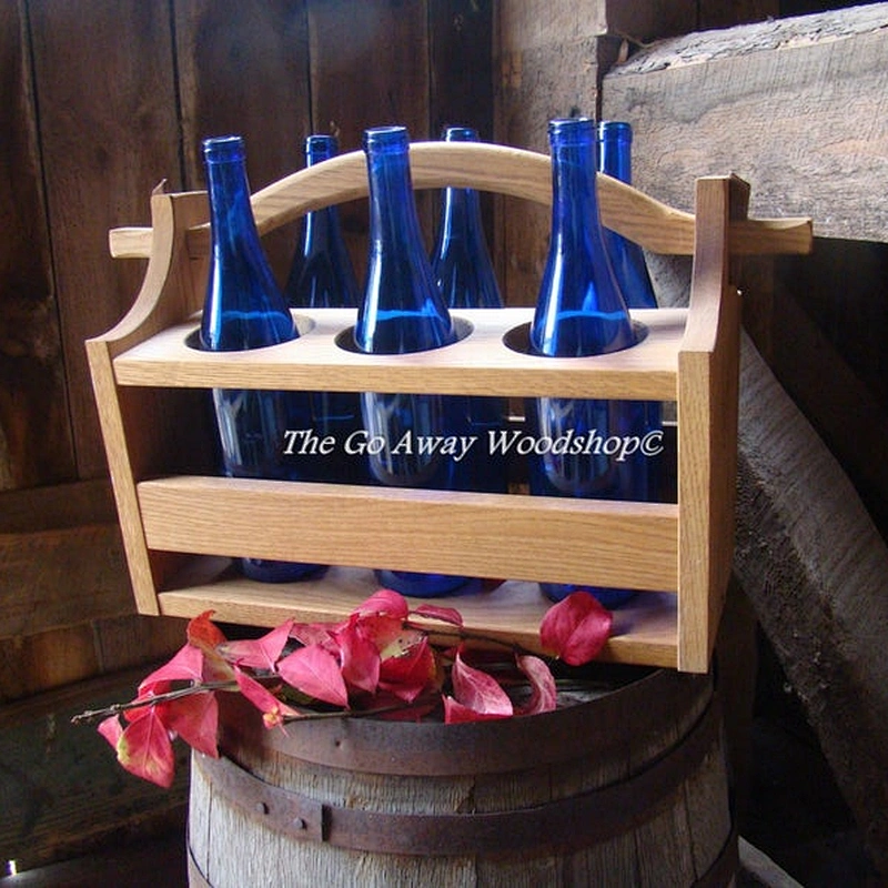 wood pack homebrew tote new gift *wooden box-Wooden wine tote