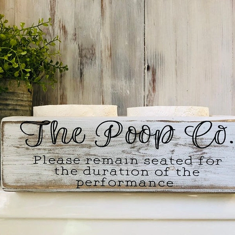 Toilet storage box - toilet paper caddy - back of toilet box - funny bathroom decor - 12