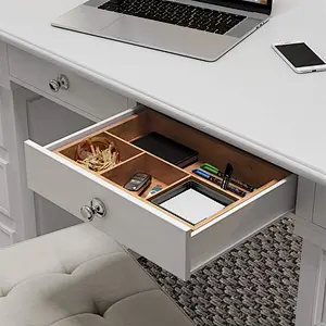 Lavish Home 4 Compartment Bamboo Drawer Divider - Space Saving Natural  Storage Box