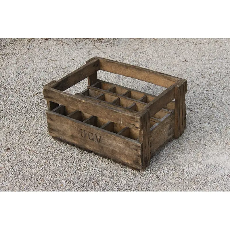 Wooden box- Wine Bottle tote- Bar Decor-Beer holder, Wooden Beer Tote, Pint Glass Display- industrial storage organizer decor