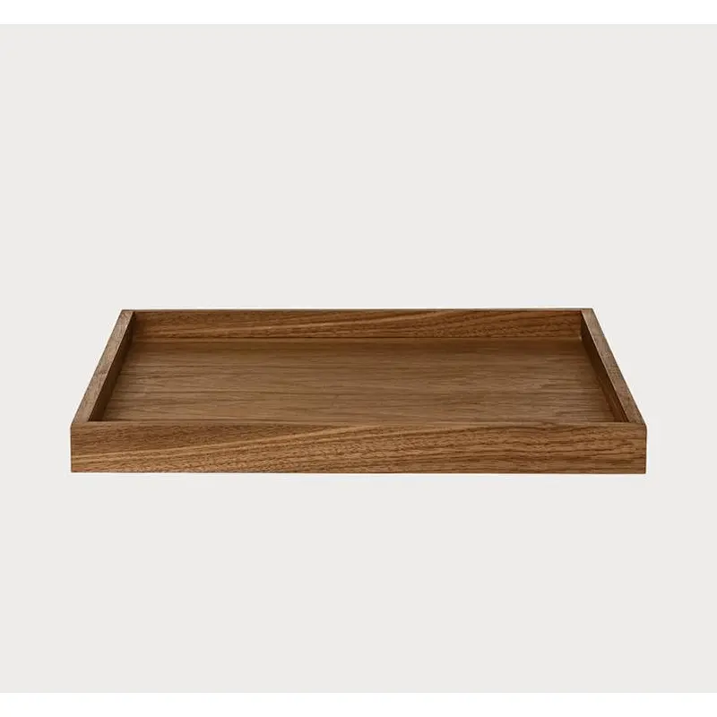 Wooden upholstered tray with handle