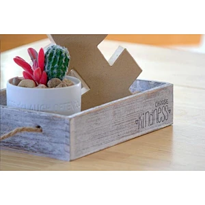 Handle Whitewashed Farmhouse Wood Tray Hand Lettered Table Decor Centerpiece