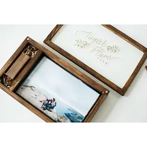 Lovely gift box photo packaging wooden box USB wood box