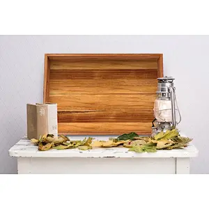 Boutique rustic style severa etiquette service trayWooden Tray With Metal HandlelWood Tray StandServing Trays for OttomansWooden