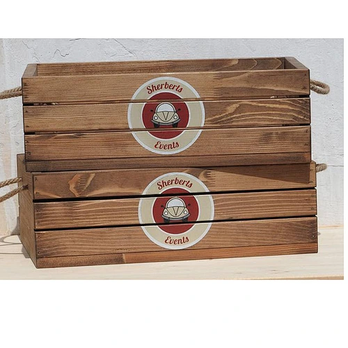 dancing wooden  shoes box personalised rustic blanket box