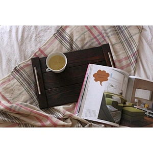 Antique Style Wooden Serving Tray- Coffee/Snack Tray,Rustic Wooden Serving Tray  Christmas Gift Personalized customization